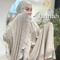 ผ้าละหมาด H&N รุ่น Jannah ระบายลูกไม้สองชั้น พร้อมกระเป๋า มีหมุดแบรนด์