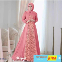 Baju Hijab syahrini pink RO Baju muslim Wanita jerssy pink Kekinian@@ Fit Gamis Dress Syari
