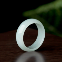 ธรรมชาติพม่าแหวนหยกสำหรับผู้หญิงมรกตเครื่องประดับพลอยสีขาวยันต์อุปกรณ์วินเทจเสน่ห์แกะสลัก jadeite ของขวัญ6888