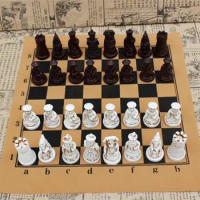 Chess Antique Medium Chess Piece Chess Board Resin Lifelike Pieces Characters Cartoon Entertainment Gifts Yernea