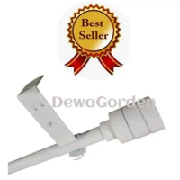 Batang Tiang Penyangga Gorden Single set Pipa Aluminium Garis Bracket Besi Tebal 2mm Cup Minimalis