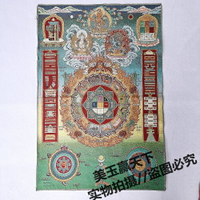 西藏唐卡畫像 織錦絲綢繡 九宮八卦圖 十二生肖壇城圖 藏佛壁畫
