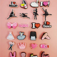 Original Ballet Dance PVC Shoe Charms Design Women Croc Pins Accessories Funny Clog Shoes Buckle Decoration Unisex Kids Gifts