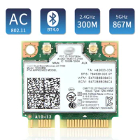 Dual Band Wifi Card Intel 7260 AC 7260HMW Mini PCI-E 2.4G/5Ghz Wlan Wireless Bluetooth 4.0 802.11ac/a/b/g/n