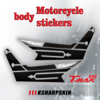 KSHARPSKIN motorcycle sticker 3D gel fuel tank side pad fish bone decoration decal protection board kit for TMAX560 tmax 560