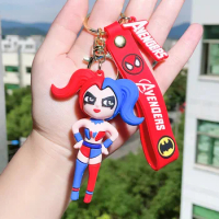 Superhero keychain Ugly Wonder Woman Catwoman Keychain Suicide Squad Harley Quinn action figure pendant