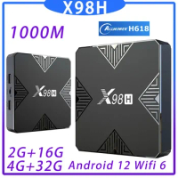 X98H TV Box Smart Android 12 Allwinner H618 3D 4K BT5.0 Support HDR AV1 Wifi6 2.4G&amp;5G 4GB 32GB 2GB 16GB Set Top Box Media Player