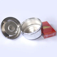 Smoking Accessories Stainless Steel Ashtray Round Push Down Cigarette Ashtray with Rotating Tray Smoking Accessories Ashtray Men