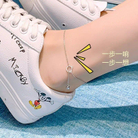 Step by Step Jingle Bell Cat Foot Chain for Women Korean Version Versatile Cat Bell Foot Chain Fores