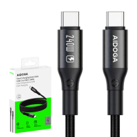 【AIDOGA 艾迪伽】240W USB-C TO Type-C PD充電線傳輸線編織快充線 爵士 1.2M