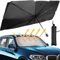125cm 140cm Foldable Car Windshield Sun Shade Umbrella UV Cover Sunshade Heat Insulation Front Window Interior Protection Tools