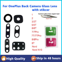 Back Camera Glass Lens with Sticker For Oneplus One Plus 1+ X 1 2 3 3T 5 5T 6 6T 7 7T 8 8T Pro Nord N100 Rear Camera Glass Lens