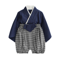 【Baby 童衣】任選 兒童日式造型服套裝 男女童二件式日本和服套裝 12002(藏藍黑褲)