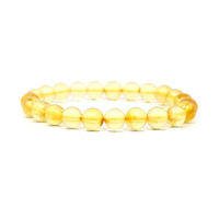 【正佳珠寶】琥珀 黃金金珀 8mm 金珀手珠｜日本彈力繩(招財黃金琥珀)