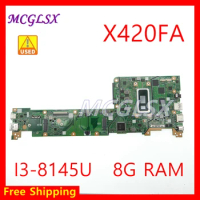 X420FA i3-8145U CPU 8GB-RAM Laptop Motherboard For Asus Vivobook 14 X420 F420FA A420FA X420F X420FA Notebook Mainboard Used