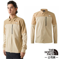 【The North Face】男 FLASHDRY 吸濕透氣長袖襯衫_83TJ-PV6 礫石沙