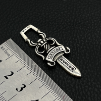 《308》Chrome Hearts  สร้อยคอเงิน เกรด 925 จี้ไม้กางเขน รูปหัวใจ สีโครเมี่ยม สไตล์เร เก็บสะสม 111