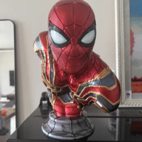 Marvel 38cm Marvellron Armor Spider Man Handmade Hero Expedition Movie Surrounding Gk Modelstatue Bust Decoration Boys Gift Toy