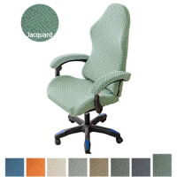 Thicken Jacquard Office Chair Cover Washable Computer Chair Seat Case Elastic Gaming Boss Chair Protector with Armrest Cover