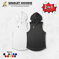 2 pcs Kaos Singlet Pria Wanita Manset Tanpa Lengan Olahraga Gym Sepeda Lari Basket