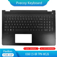 New For HP Pavilion X360 15-BR TPN-W126 Laptop Palmrest Case Keyboard US English Version Upper Cover