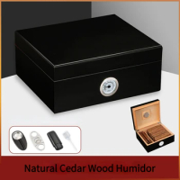GALINER Cedar Wood Cigarette Case Capacity Cigar Box With Smoking Accessories Cigar Humidor Set Cigar Holder With Humidor