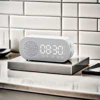 Bluetooth Connection Clock Double Alarm Clock Bluetooth Speaker Clock Hifi Sound Quality Fm Radio for Portable Outdoor Lawn