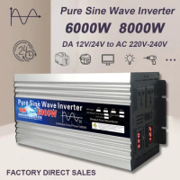 Pure Sine Wave Inverter 12V 24V 48V 60V 220V 6000W 3000W 5000W Inversor Voltage Solar Power Inverter DC12V to 220V Converter LED