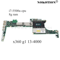 NOKOTION NEW For HP X360 G1 13-4000 Laptop Motherboard 801505-601 801505-501 801505-001 DA0Y0DMBAF0 I7-5500U CPU 8GB RAM
