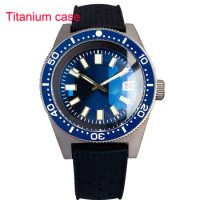 41mm Tandorio Titanium NH35 Automatic Watch for Men 300M Waterproof Diving Watches AR Domed Sapphire Crystal 120 Click Bezel