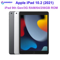 Unlocked Original Apple iPad 2021 iPad 9th Gen Wifi+Cellular 64/256GB 10.2'' A14 Bionic Retina IPS LCD iPadOS 15 95% New Tablet
