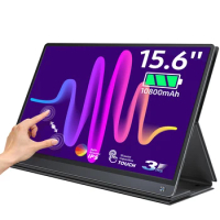 UPERFECT 120Hz Portable Monitor 15.6” Touchscreen With Battery 10800mAh Ultra-Wide Frameless FHD 1080P Laptop PC Gaming Display