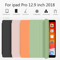 For iPad Pro 12.9 3rd 2018 Case With Pencil Holder Smart cover Tri-fold Soft Back For iPad 12.9 model A1876 A1983 A1895 A2014