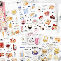 (5M50) 2 Lembar Stiker Seri Fragmen Buku Harian (Kiss-Cut) Dekorasi Buku Pegangan Retro Sederhana St