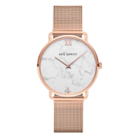【PAUL HEWITT】德國原廠 Miss Ocean Line 33mm 玫瑰金框 大理石白面 米蘭帶 女錶 手錶(PH-M-R-M-4S)