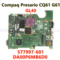 DA00P6MB6D0 Mainboard for HP Compaq Presario CQ61 G61 Laptop Motherboard 577997-001 577997-501 577997-601 With Intel GL40 tested