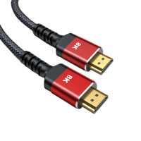 【魔宙】協會認證HDMI2.1 8K@60Hz 劇院級銅纜編織線 紅色 1M