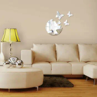 4Pcs Butterfly Mirror Wall Sticker Room Decor Stickers Decal Home Decor for Bedroom Bathroom Living Room Decor