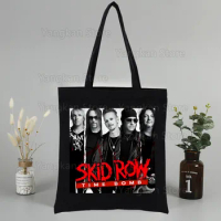 Skid Row Canvas Black Shopping Tote Bag Reusable Shoulder Cloth Book Bag Gift Handbag