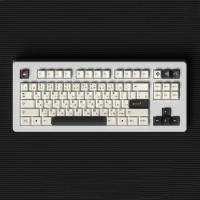 1 Set Black And White Japanese Minimalist Keycap Cherry Profile PBT Dye Subbed Key Caps For Mechanical Keyboard With MX Switch