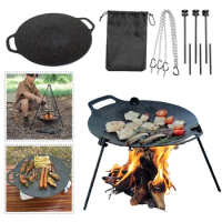 36CM Non-stick BBQ Grill Pan Korean Barbecue Plate Barbecue Meat Pot Outdoor Travel Camping Bakeware Stone Frying Plate