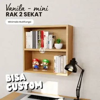Adapta - Rak 2 Tingkat Kayu- Rak Tas Aesthetic- Rak Kayu Dinding Tempel- Rak Susun Kayu-AL- VANILA 3