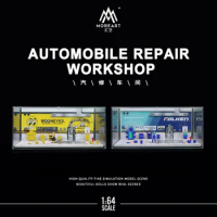 MoreArt 1:64 Non Assemble Diorama Auto Repair Workshop With Tools Set -Mooneye &amp; Falken Coating