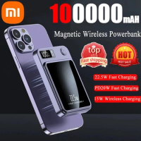 Xiaomi 100000mAh Wireless Magnetic Qi PowerBank Slim Portable Powerbank Type C 22.5W Mini Fast Charger For iPhone Samsung Huawei
