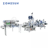 ZONESUN ZS-FAL180 Automatic Olive Oil Filling Capping Labeling Machine Soap Packaging Sticker Label Screw Bottle Production Line