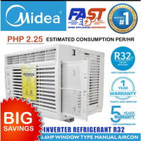 MIDEA 0.6Hp window type aircon inverter grade