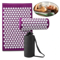 Massage Mat Acupressure Mat Yoga Lotus Spike Relieve Back Body Pain Spike Applicator Yoga Mat Bag Pranamat