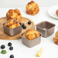 Khuôn bánh bằng thép carbon Mini Vuông khay bánh mì nướng bánh mì nhỏ chống dính dụng cụ nướng bánh mousse đa năng