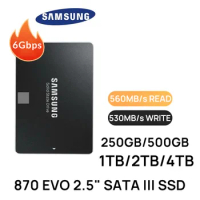 SAMSUNG 870 EVO SSD 250GB 500GB 1TB 2TB 4TB Disk Hard Drive 560MB/s SATA3 2.5 Inch for Laptop Desktop Notebook Mini PC Computer