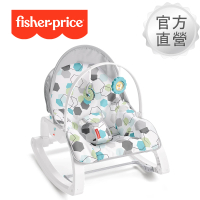 Fisher price 費雪 可折疊兩用震動安撫躺椅-幾何(寶寶床/寶寶躺椅/寶寶遊戲椅/搖籃躺椅)